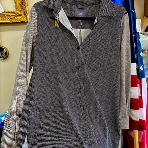 Black and White Button-Up Shirt